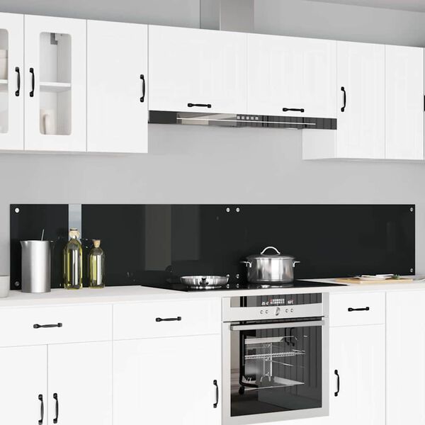vidaXL Za&scaron;čita za kuhinjo 2 pcs Črna 120 x 40 cm kaljeno steklo