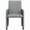 vidaXL Jedilni stoli s kolesi 2 pcs Svetlo siva 57 x 66 x 94 cm blago