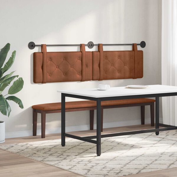 vidaXL Visoki naslon za glavo Rjava 190 x 55 x 5 cm Antikni PU