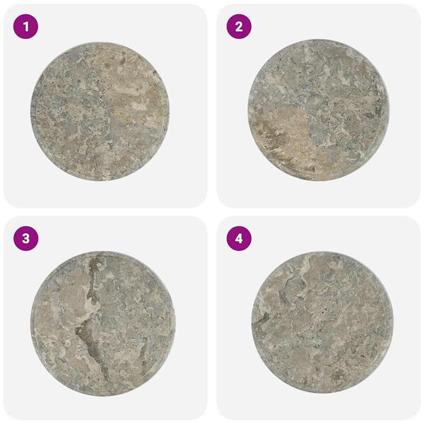 vidaXL Mizna plo&scaron;ča siva &Oslash; 40x2,5 cm marmor