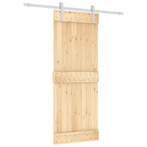 vidaXL Drsna vrata 80 x 210 cm Masiven borov les (neobdelan)