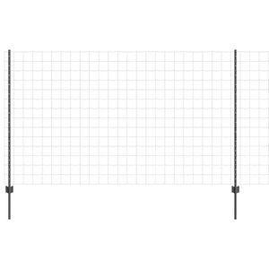 vidaXL Ograja s stebrom Siva
