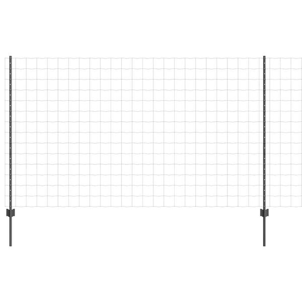 vidaXL Ograja in Stolp Siva 1,4 x 10 m Jeklo