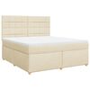 vidaXL Box spring postelja z vzmetnico krem 180x200 cm blago