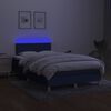 vidaXL Box spring postelja z vzmetnico LED modra 120x190 cm blago