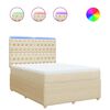 vidaXL Box spring postelja z vzmetnico krem 140x190 cm blago