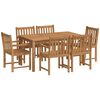 vidaXL 7-delni vrtni jedilni komplet 150x90 cm masivni tikov les