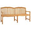 vidaXL Ročno izrezljana klop z rose 180,5 x 60 x 96 cm Trden tikov les