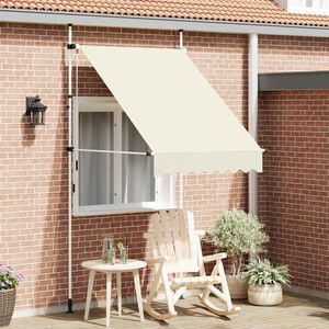 vidaXL Ročno zložljiva tenda 150 cm krem