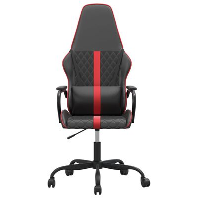 vidaXL Masažni gaming stol rdeče in črno umetno usnje