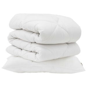 vidaXL Odeja z blazino 2 pcs Bela Mikrovlakna