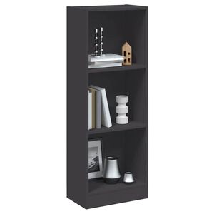 vidaXL Knjižna omara 3-nadstropna siva 40x24x109 cm inženirski les
