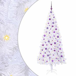 vidaXL Umestno božično drevo med 300 LED Bela 210 cm PVC in jeklo