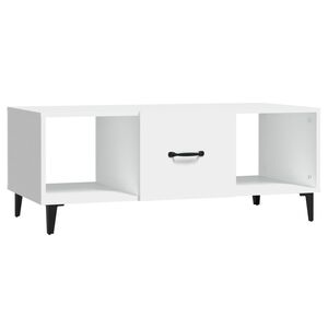 vidaXL Klubska mizica bela 102x50x40 cm konstruiran les