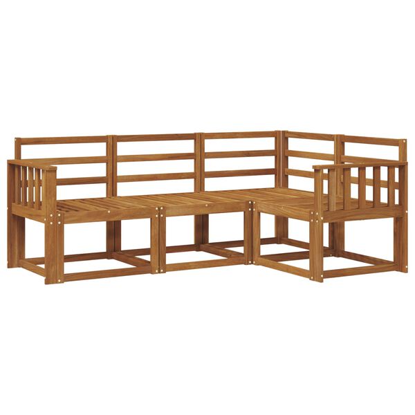 vidaXL Zunanja garnitura za sedenje 4 pcs Naravna Masiven les akacije