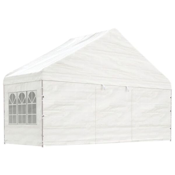 vidaXL Paviljon s streho bel 11,15x5,88x3,75 m polietilen