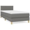 vidaXL Box spring postelja z vzmetnico temno siva 90x200 cm blago