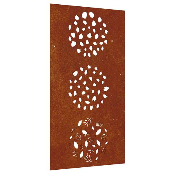 vidaXL Vrtna stenska dekoracija 105x55 cm corten jeklo listje