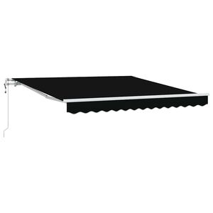 vidaXL Vlečna tenda Črna 300 x 250 cm Tkanina in aluminij