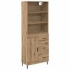 vidaXL Visok predalnik s predalom Umetni hrast 69,5 x 34 x 180 cm
