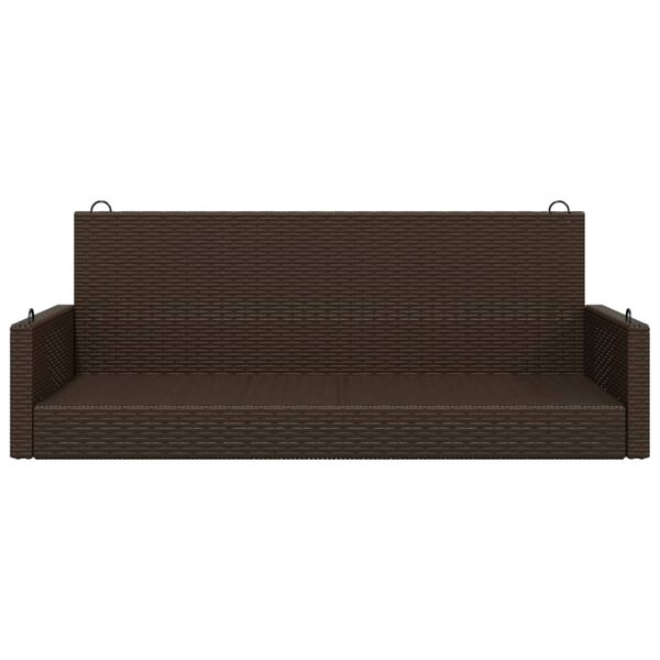 vidaXL Gugalna klop rjava 119x56x48 cm poli ratan