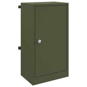 vidaXL nabiralnik s shranjevanjem Olivno zelena 30 x 20 x 55 cm Jeklo
