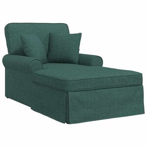 vidaXL Naslonjač z krilom 3 kos Temno zelena blago 91 x 157 x 91 cm
