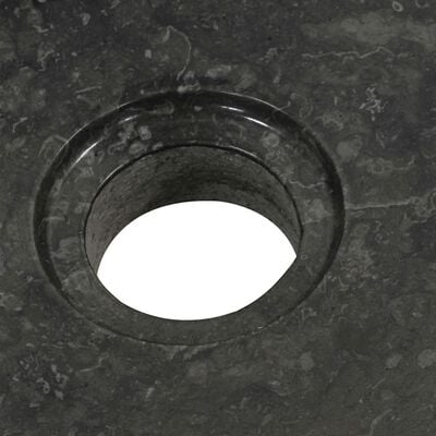 vidaXL Kopalniška omarica iz tikovine z umivalnikom iz črnega marmorja