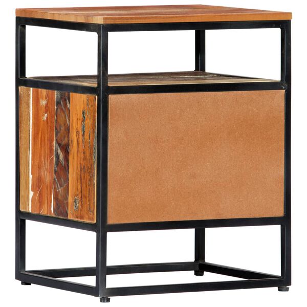 vidaXL Nočna omarica 40x30x50 cm trden predelan les in jeklo