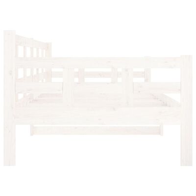 vidaXL Dnevna postelja bela trdna borovina 90x200 cm