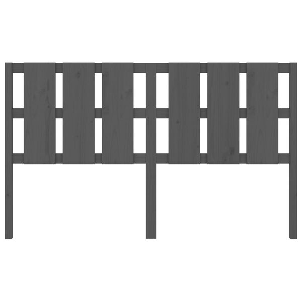 vidaXL Posteljno vzglavje sivo 185,5x4x100 cm trdna borovina