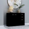 vidaXL Komoda črna 105x30x75 cm iverna plošča