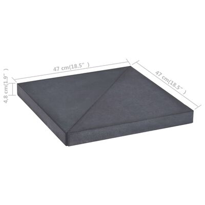 vidaXL Utežna plošča za senčnik granit kvadratna 15 kg