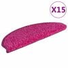 vidaXL Stopni&scaron;čne preproge 15 kosov 65x21x4 cm roza polkrožne velike