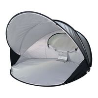 DERYAN Pop-up luksuzni šotor za plažo XXL 155x133x95 cm srebrn
