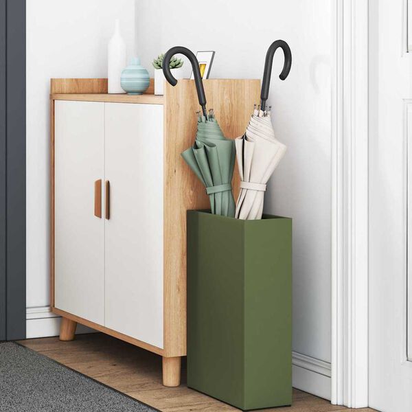 vidaXL Stojalo za dežnik Olivno zelena 28 x 12 x 41 cm Jeklo