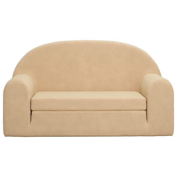 vidaXL Otro&scaron;ki kavč dvosed krem mehak pli&scaron;