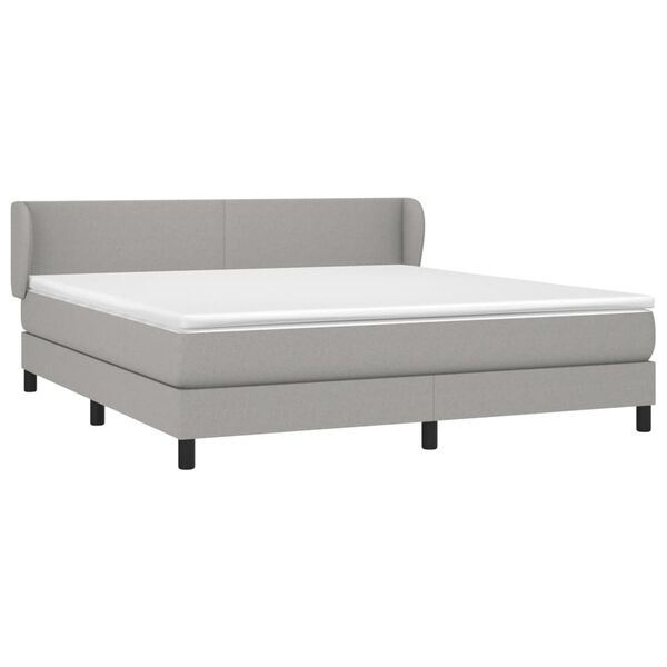 vidaXL Box spring postelja z vzmetnico svetlo siva 160x200 cm žamet