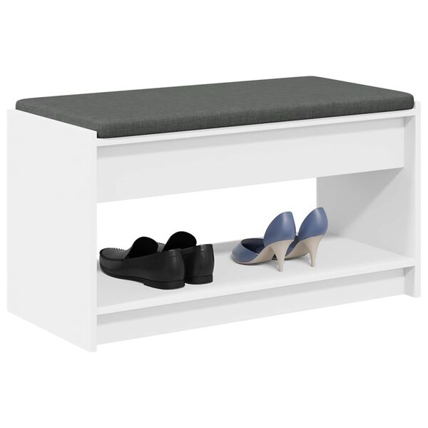 vidaXL Haldna klop Bela 83 x 38 x 45 cm Oblikovan Les in Tkanina