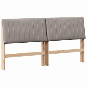 vidaXL Tapecirano vzglavje Taupe 200 cm Masivno borovo les