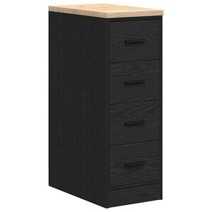 vidaXL Garažna omara za shranjevanje črna 30x51x85 cm trdna borovina