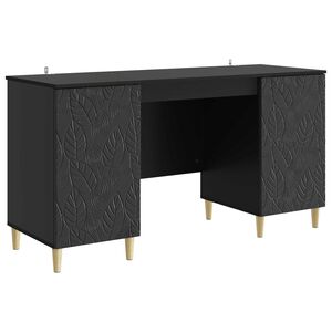 vidaXL Miza Črna 142,5 x 50 x 75 cm Inženirski les