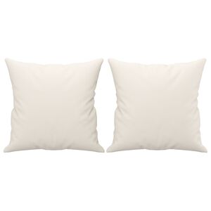 vidaXL Okrasna blazina 2 kosa krem 40x40 cm umetno usnje