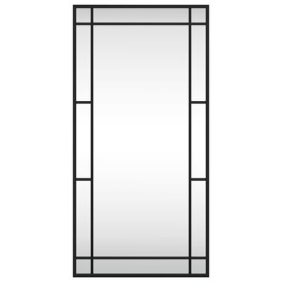 vidaXL Stensko ogledalo črno 40x80 cm pravokotnik železo