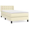 vidaXL Box spring postelja z vzmetnico krem 90x200 cm umetno usnje