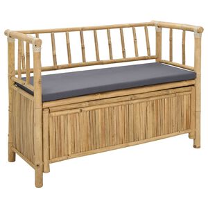 vidaXL Parkovna Shramba Klop 110 x 47 x 80 cm Bambus Naravna