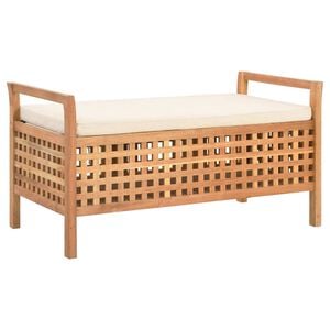 vidaXL Klop s prostorom za shranjevanje 93x49x49 cm trdna orehovina