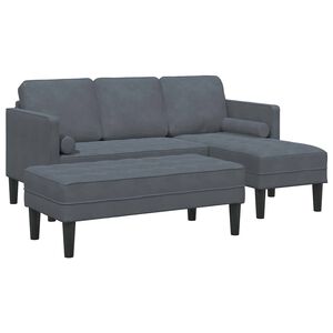 vidaXL Kavčna garnitura 2 kos Temno siva Poliester