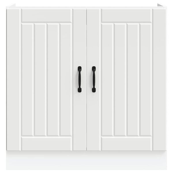 vidaXL Osnovna omarica za umivalnik Lucca bela inženirski les