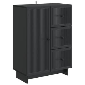 vidaXL Strani &scaron;al s predalom Črna 66 x 34,5 x 90 cm Inženirski les